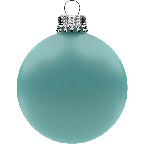 Boule de Noël moyenne 66 mm, couronne argentée, mate, Image 1