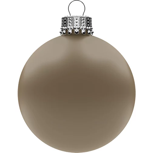 Boule de Noël moyenne 66 mm, couronne argentée, mate, Image 1
