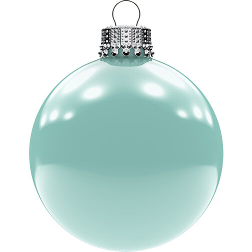 Petite boule de Noël 57 mm, couronne argentée, brillante, Image 1