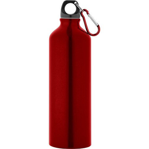 SIDEROT. Aluminium-Sportflasche Mit Karabiner 750 Ml , rot, 1,00cm (Höhe), Bild 1