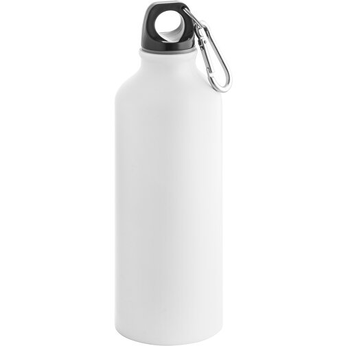 COLLINA. Aluminiumflasche Mit Karabiner 550 Ml , weiß, Aluminium, 1,00cm (Höhe), Bild 1