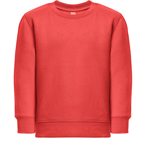 THC DELTA KIDS. Kindersweatshirt Aus Recycelter Baumwolle Und Polyester , rot, Baumwolle. Recycelter Polyester, 10, 57,00cm x 43,00cm (Länge x Breite), Bild 1