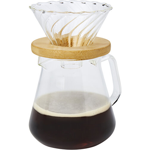 Geis 500 Ml Glas Kaffeebereiter , transparent / natural, Borosilikatglas, Bambusholz, 14,00cm x 17,00cm x 11,50cm (Länge x Höhe x Breite), Bild 1