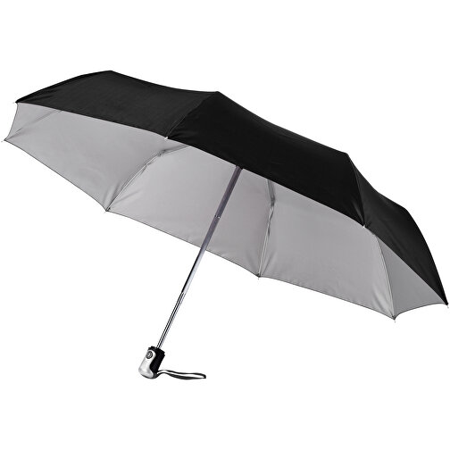 Alex 21,5' Vollautomatik Kompaktregenschirm , schwarz / silber, Polyester, 28,00cm (Höhe), Bild 1
