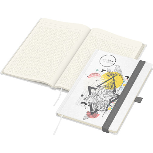 Notizbuch Match-Book Creme Beseller Natura Individuell A5, Silbergrau , silbergrau, 21,00cm x 14,80cm (Länge x Breite), Bild 1