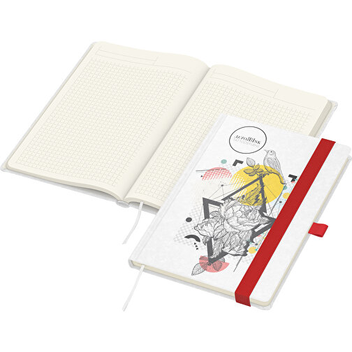 Notizbuch Match-Book Creme Beseller Natura Individuell A5, Rot , rot, 21,00cm x 14,80cm (Länge x Breite), Bild 1
