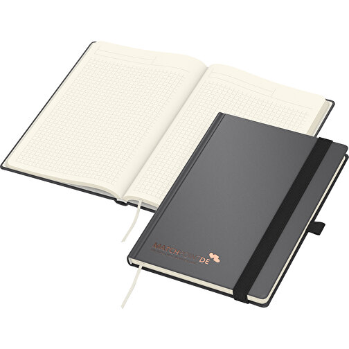 Taccuino Vision-Book Creme bestseller A5, antracite incl. goffratura rame, Immagine 1