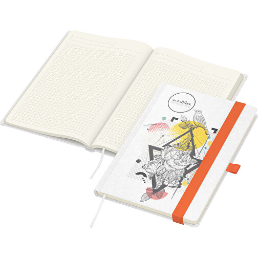 Anteckningsbok Match-Book Cream Beseller Natura individual A4, orange, Bild 1