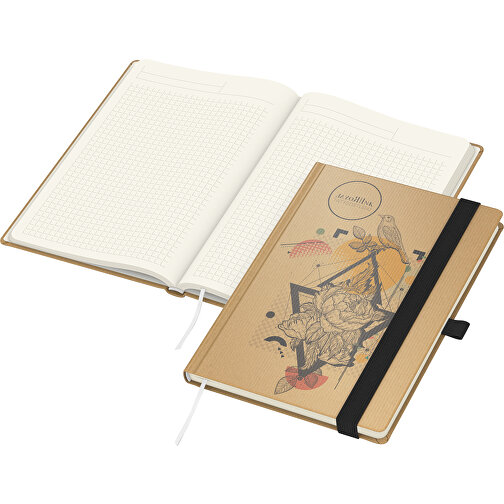 Notesbog Match-Book Cream Beseller Natura brun A4, sort, Billede 1