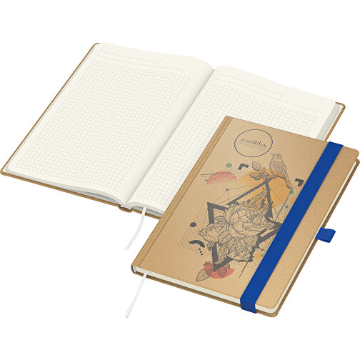 Notesbog Match-Book Cream Beseller Natura brown A4, medium blue, Billede 1