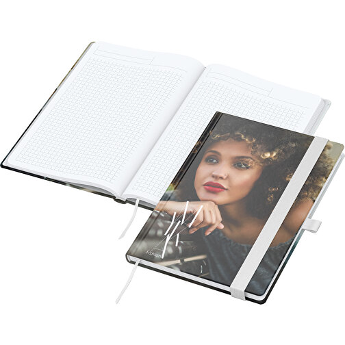 Notesbog Match-Book White bestseller A5, Cover-Star mat, hvid, hvid, Billede 1