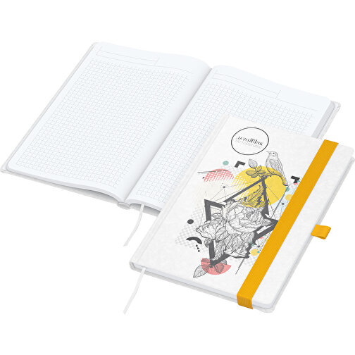 Cuaderno Match-Book Bestseller blanco A5, Natura individual, amarillo, Imagen 1