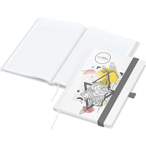 Cuaderno Match-Book Bestseller blanco A5, Natura individual, gris plateado, Imagen 1