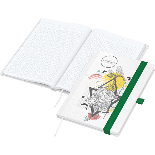 Notizbuch Match-Book White Bestseller A5 Natura Individuell, Grün , grün, 21,00cm x 14,80cm (Länge x Breite), Bild 1