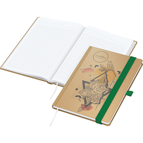 Notizbuch Match-Book White Bestseller A4 Natura Braun-individuell, Grün , braun, grün, 29,70cm x 21,00cm (Länge x Breite), Bild 1