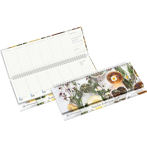 Kalendarz biurkowy Compact Natura zielony+niebieski z nadrukiem 4C, Obraz 1