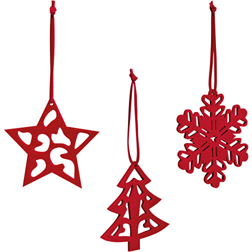 DARIO. Weihnachtsfiguren Zum Aufhängen , rot, Filz, 5,00cm (Höhe), Bild 4