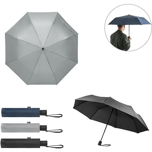 CIMONE. Faltbarer Regenschirm Aus RPET Mit PP-Griff , hellgrau, rPET. 190T pongee. PP, 1,00cm (Höhe), Bild 5