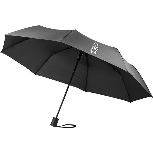 CIMONE. Faltbarer Regenschirm Aus RPET Mit PP-Griff , schwarz, rPET. 190T pongee. PP, 1,00cm (Höhe), Bild 4