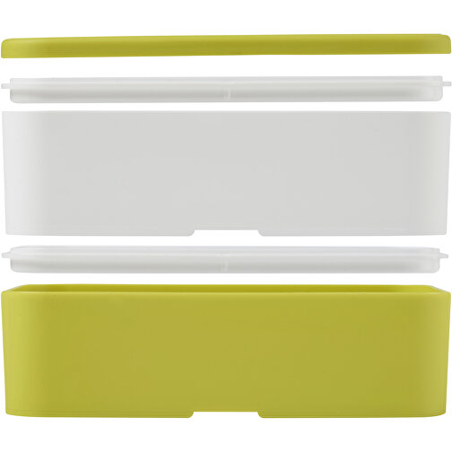 MIYO Doppel-Lunchbox , limone / weiss / weiss, PP Kunststoff, 18,00cm x 11,30cm x 11,00cm (Länge x Höhe x Breite), Bild 7