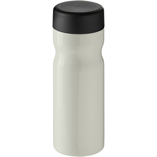 H2O Active® Eco Base 650 Ml Sportflasche Mit Drehdeckel , elfenbeinweiss / schwarz, PCR Kunststoff, PP Kunststoff, 20,60cm (Höhe), Bild 1