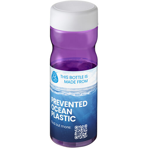 H2O Active® Eco Base 650 Ml Sportflasche Mit Drehdeckel , lila / weiß, PCR Kunststoff, PP Kunststoff, 20,60cm (Höhe), Bild 2