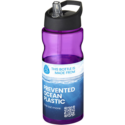 H2O Active® Eco Base 650 Ml Sportflasche Mit Ausgussdeckel , lila / schwarz, PCR Kunststoff, 72% PP Kunststoff, 17% SAN Kunststoff, 11% PE Kunststoff, 21,80cm (Höhe), Bild 2