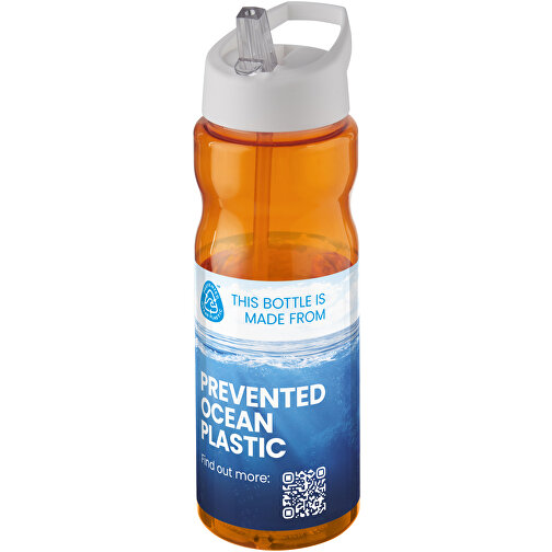 H2O Active® Eco Base 650 Ml Sportflasche Mit Ausgussdeckel , orange / weiß, PCR Kunststoff, 72% PP Kunststoff, 17% SAN Kunststoff, 11% PE Kunststoff, 21,80cm (Höhe), Bild 2