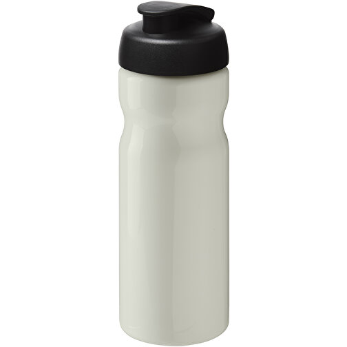 H2O Active® Eco Base 650 Ml Sportflasche Mit Klappdeckel , elfenbeinweiß / schwarz, PCR Kunststoff, PP Kunststoff, 22,10cm (Höhe), Bild 1