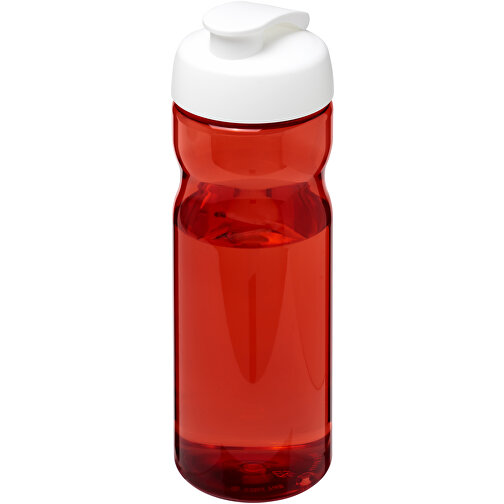H2O Active® Eco Base 650 Ml Sportflasche Mit Klappdeckel , rot / weiß, PCR Kunststoff, PP Kunststoff, 22,10cm (Höhe), Bild 1