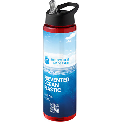 H2O Active® Eco Vibe 850 Ml Sportflasche Mit Ausgussdeckel , rot / schwarz, PCR Kunststoff, 72% PP Kunststoff, 17% SAN Kunststoff, 11% PE Kunststoff, 24,20cm (Höhe), Bild 2