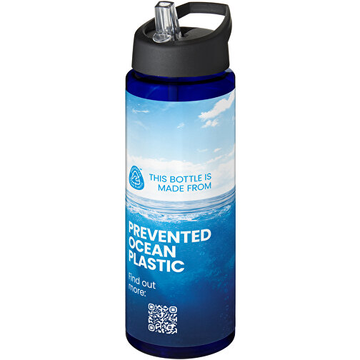 H2O Active® Eco Vibe 850 Ml Sportflasche Mit Ausgussdeckel , blau / schwarz, PCR Kunststoff, 72% PP Kunststoff, 17% SAN Kunststoff, 11% PE Kunststoff, 24,20cm (Höhe), Bild 2