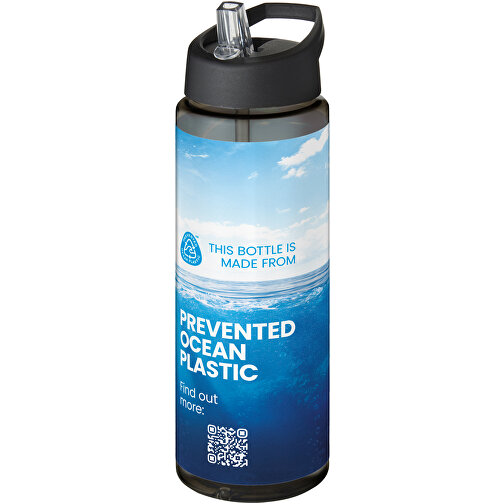 H2O Active® Eco Vibe 850 Ml Sportflasche Mit Ausgussdeckel , kohle / schwarz, PCR Kunststoff, 72% PP Kunststoff, 17% SAN Kunststoff, 11% PE Kunststoff, 24,20cm (Höhe), Bild 2