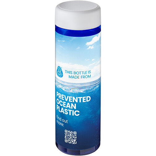 H2O Active® Eco Vibe 850 Ml Wasserflasche Mit Drehdeckel , blau / weiß, PCR Kunststoff, PP Kunststoff, 22,90cm (Höhe), Bild 2