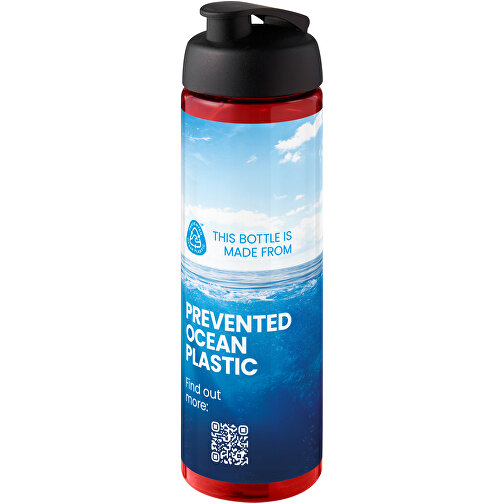 H2O Active® Eco Vibe 850 Ml Sportflasche Mit Klappdeckel , rot / schwarz, PCR Kunststoff, PP Kunststoff, 24,40cm (Höhe), Bild 2
