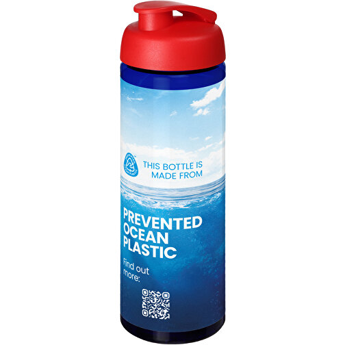 H2O Active® Eco Vibe 850 Ml Sportflasche Mit Klappdeckel , blau / rot, PCR Kunststoff, PP Kunststoff, 24,40cm (Höhe), Bild 2