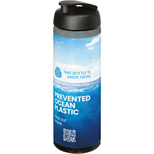 H2O Active® Eco Vibe 850 Ml Sportflasche Mit Klappdeckel , kohle / schwarz, PCR Kunststoff, PP Kunststoff, 24,40cm (Höhe), Bild 2
