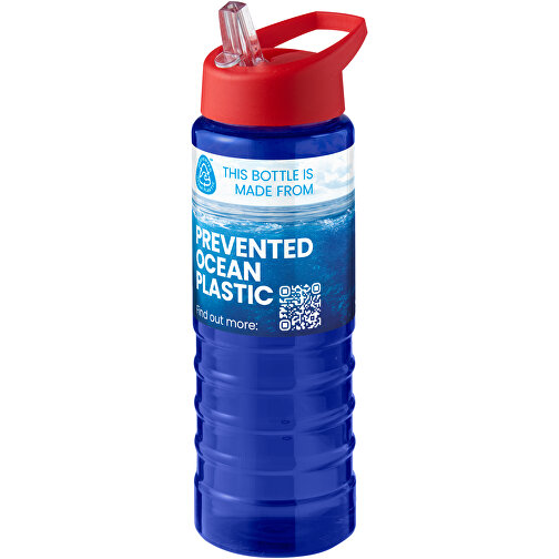 H2O Active® Eco Treble 750 Ml Sportflasche Mit Stülpdeckel , blau / rot, PCR Kunststoff, 72% PP Kunststoff, 17% SAN Kunststoff, 11% PE Kunststoff, 22,80cm (Höhe), Bild 2