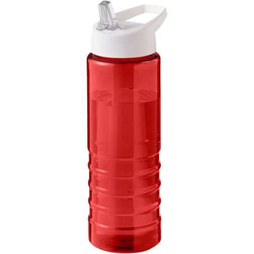 H2O Active® Eco Treble 750 Ml Sportflasche Mit Stülpdeckel , rot / weiss, PCR Kunststoff, 72% PP Kunststoff, 17% SAN Kunststoff, 11% PE Kunststoff, 22,80cm (Höhe), Bild 1