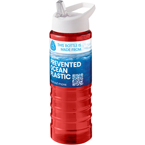 H2O Active® Eco Treble 750 Ml Sportflasche Mit Stülpdeckel , rot / weiß, PCR Kunststoff, 72% PP Kunststoff, 17% SAN Kunststoff, 11% PE Kunststoff, 22,80cm (Höhe), Bild 2
