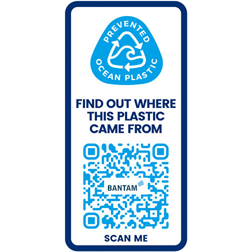 H2O Active® Eco Treble 750 Ml Sportflasche Mit Stülpdeckel , blau / weiß, PCR Kunststoff, 72% PP Kunststoff, 17% SAN Kunststoff, 11% PE Kunststoff, 22,80cm (Höhe), Bild 4
