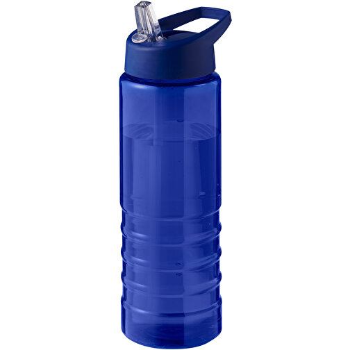 H2O Active® Eco Treble 750 Ml Sportflasche Mit Stülpdeckel , blau / blau, PCR Kunststoff, 72% PP Kunststoff, 17% SAN Kunststoff, 11% PE Kunststoff, 22,80cm (Höhe), Bild 1