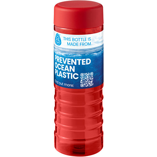 H2O Active® Eco Treble 750 Ml Sportflasche Mit Drehdeckel , rot / rot, PCR Kunststoff, PP Kunststoff, 21,60cm (Höhe), Bild 2
