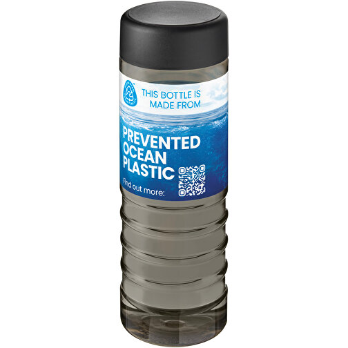H2O Active® Eco Treble 750 Ml Sportflasche Mit Drehdeckel , kohle / schwarz, PCR Kunststoff, PP Kunststoff, 21,60cm (Höhe), Bild 2