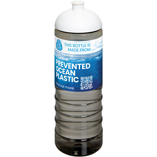H2O Active® Eco Treble 750 Ml Sportflasche Mit Stülpdeckel , kohle / weiß, PCR Kunststoff, 90% PP Kunststoff, 10% TPE Kunststoff, 23,30cm (Höhe), Bild 2