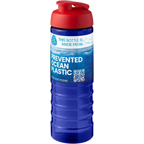 H2O Active® Eco Treble 750 Ml Sportflasche Mit Stülpdeckel , blau / rot, PCR Kunststoff, PP Kunststoff, 23,10cm (Höhe), Bild 2