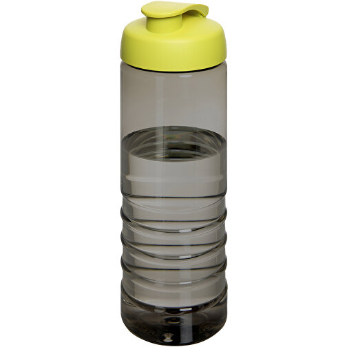 H2O Active® Eco Treble 750 Ml Sportflasche Mit Stülpdeckel , kohle / limone, PCR Kunststoff, PP Kunststoff, 23,10cm (Höhe), Bild 1