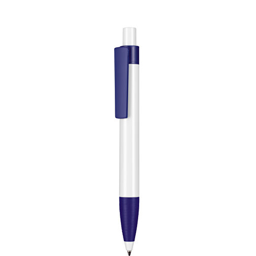 Kugelschreiber SCREEN , Ritter-Pen, weiss/nacht-blau, ABS-Kunststoff, 145,00cm (Länge), Bild 1