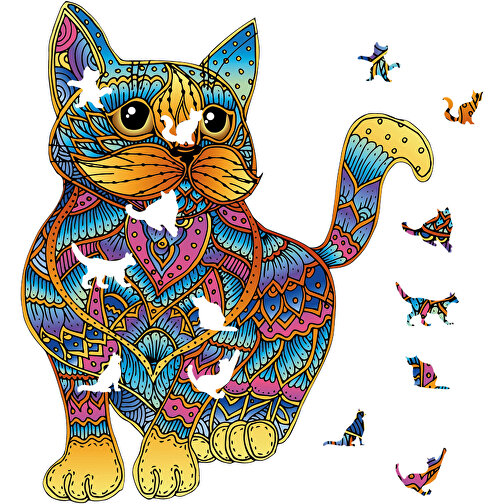 Rainbow Wooden Puzzle Cat (Chat) 99pcs., Image 3