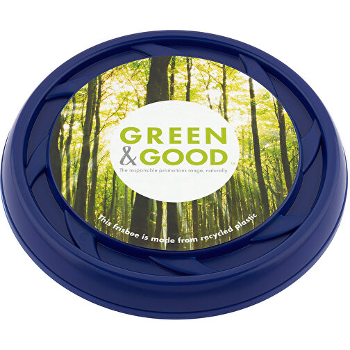 Frisbee Mit Digitaldruck - Recycelt , Green&Good, blau, recycelter Kunststoff, 2,40cm (Höhe), Bild 1
